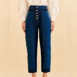 FARM RIO Patch High Waist Crop Jeans